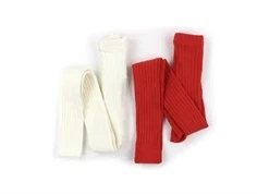 Mini Rodini leggings red/offwhite multi (2-pak)